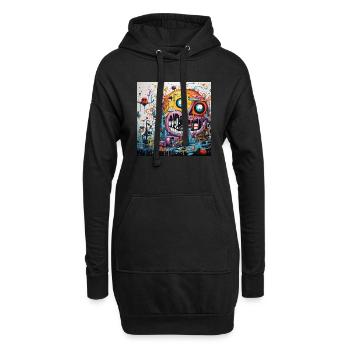 Monster Doodle 4 - Sweat-shirt à capuche long Femme - noir - Devant