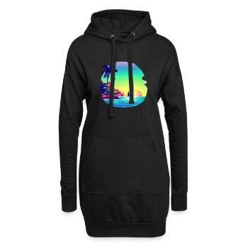 Vacances d’été Sun Palm Beach Palm Island - Sweat-shirt à capuche long Femme - noir - Devant