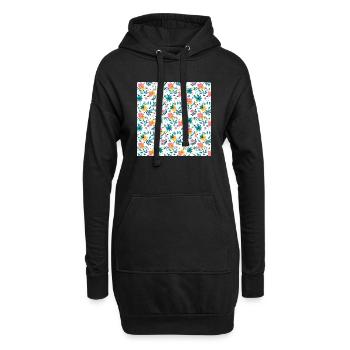 Fleurs sans couture Motif Floral Happy Blossom Art - Sweat-shirt à capuche long Femme - noir - Devant