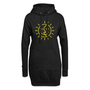 Sun Moon Face Yoga Bonheur Forme Simple - Sweat-shirt à capuche long Femme - noir - Devant