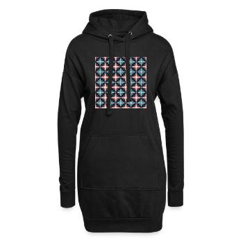 Carreaux Motif Sans Couture Motif Géométrique Art Moderne - Sweat-shirt à capuche long Femme - noir - Devant