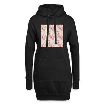 Roses Motif sans couture Belle esthétique élégante - Sweat-shirt à capuche long Femme - noir - Devant