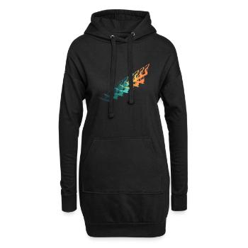 Vintage-Windsurfen - Hoodie-Kleid - Schwarz - Vorne