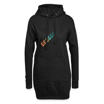 empreinte pieds bébé vintage - Sweat-shirt à capuche long Femme - noir - Devant