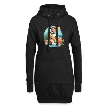 Koli le tigre reelax - Sweat-shirt à capuche long Femme - noir - Devant