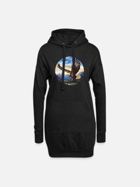 Aigle royal - Sweat-shirt à capuche long Femme - noir