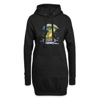 Fresh trouve refuge sous un parapluie - Sweat-shirt à capuche long Femme - noir - Devant