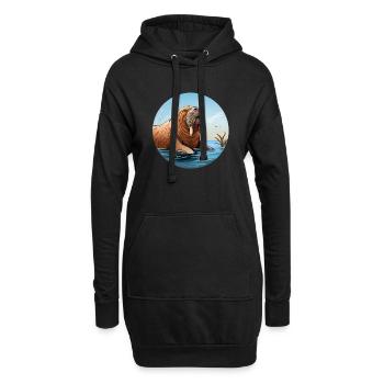 Walross - Hoodie-Kleid - Schwarz - Vorne