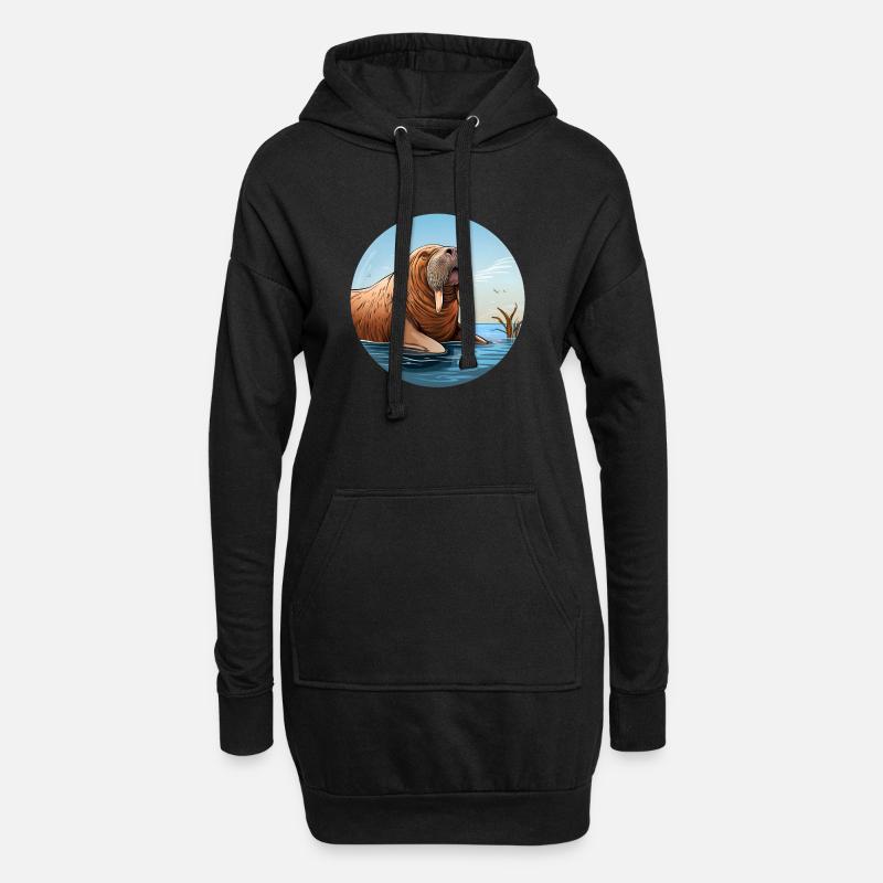 Walross - Hoodie-Kleid - Schwarz
