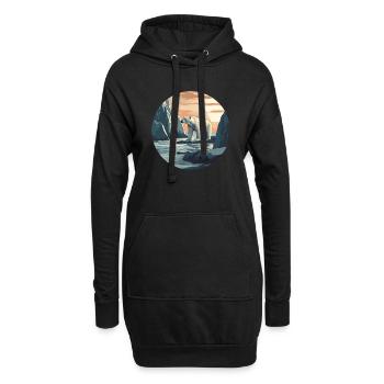 Ours blanc - Sweat-shirt à capuche long Femme - noir - Devant