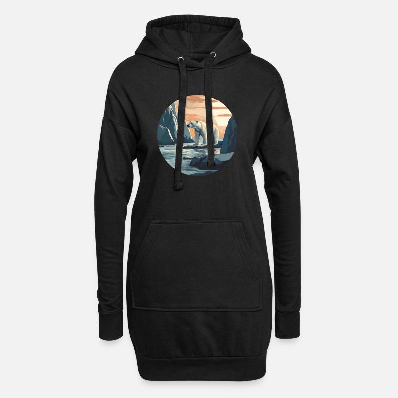 Eisbär - Hoodie-Kleid - Schwarz