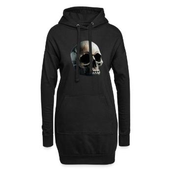 Toten Kopf - Hoodie-Kleid - Schwarz - Vorne