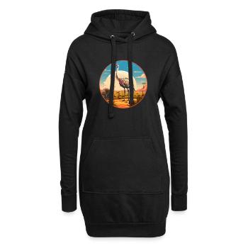 Autruche - Sweat-shirt à capuche long Femme - noir - Devant