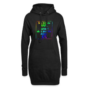 Ich bin zu 99% normal, aber puuhhh dieses 1% - Hoodie-Kleid - Schwarz - Vorne