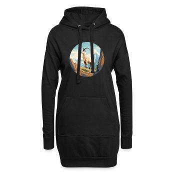 Chèvre de montagne - Sweat-shirt à capuche long Femme - noir - Devant