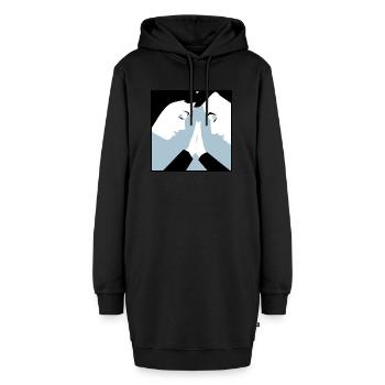 Verbindung - Hoodie-Kleid - Schwarz - Vorne - AI Model Female 172 light (172cm)