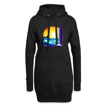 Surfer Planche de surf Surfer Surfer - Sweat-shirt à capuche long Femme - noir - Devant