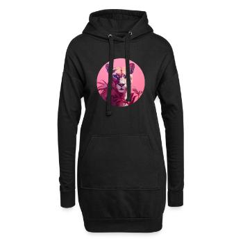 Panther in Pink - Hoodie-Kleid - Schwarz - Vorne