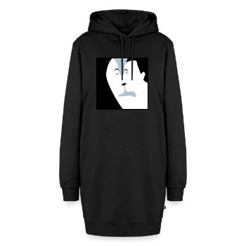 Küssen - Hoodie-Kleid - Schwarz - Vorne - AI Model Female 172 light (172cm)