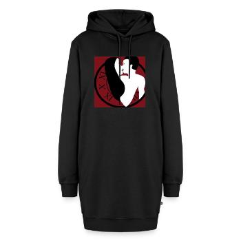 Liebesuhr - Hoodie-Kleid - Schwarz - Vorne - AI Model Female 172 light (172cm)