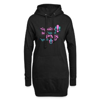 PMS Warnhinweis für Frauen mit Hormonen und Humor - Hoodie-Kleid - Schwarz - Vorne