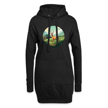 Antilope - Hoodie-Kleid - Schwarz - Vorne
