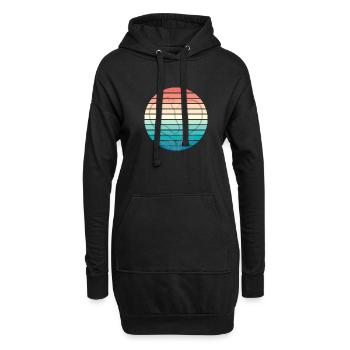 Retro Herz Pferd - Hoodie-Kleid - Schwarz - Vorne