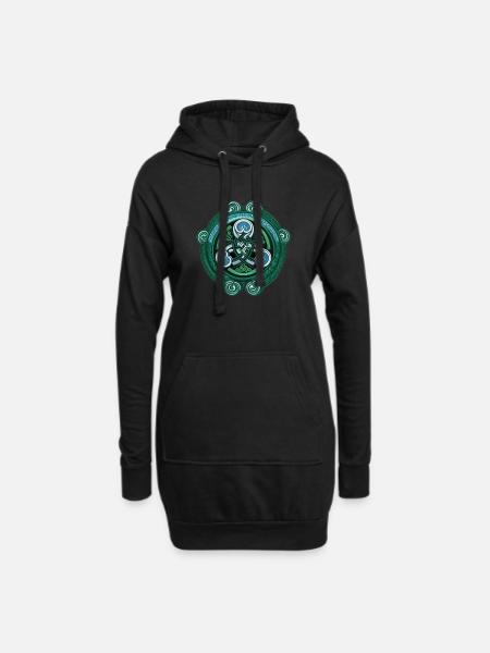 culture celte - Sweat-shirt à capuche long Femme - noir