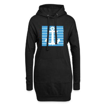 Maritime - Ancre - Sweat-shirt à capuche long Femme - noir - Devant