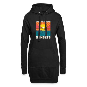 Forever Chasing Sunsets - Hoodie-Kleid - Schwarz - Vorne