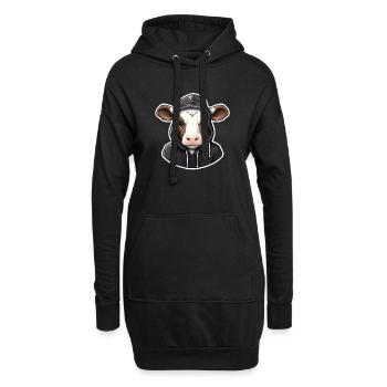 Cool Cow en vêtements décontractés - Sweat-shirt à capuche long Femme - noir - Devant