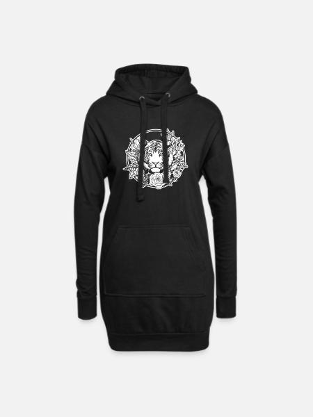 Tiger Raubkatze - Hoodie-Kleid - Schwarz