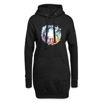 La danse des anges - Sweat-shirt à capuche long Femme - noir - Devant