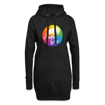 Mamabear, Arc-en-ciel II - Sweat-shirt à capuche long Femme - noir - Devant