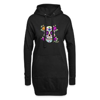 Dia de los Muertos - Sweat-shirt à capuche long Femme - noir - Devant