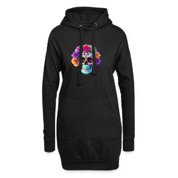Dia de los Muertos - Hoodie-Kleid - Schwarz - Vorne