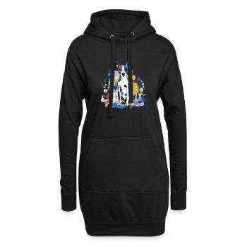 Lojou der Malerhund - Hoodie-Kleid - Schwarz - Vorne