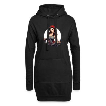 Lydia Pinup-Mechanikerin - Hoodie-Kleid - Schwarz - Vorne