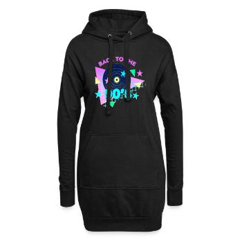 90er Jahre Niedlich 80er Jahre Retro Vintage Lustig Cool Nostalgie - Hoodie-Kleid - Schwarz - Vorne