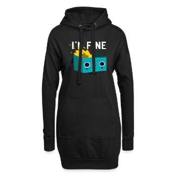 I´m Fine - Hoodie-Kleid - Schwarz - Vorne