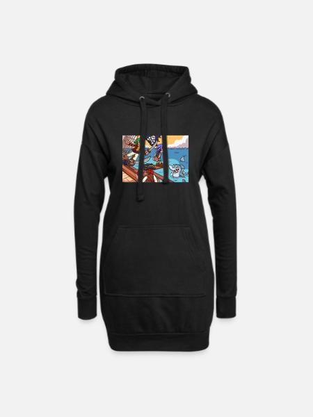 Pirate Kid Walking The Plank - Hoodie Dress - black