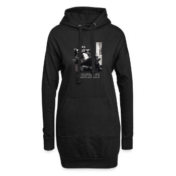 Chef de la mafia avec des lunettes de soleil « Gangster Life » - Sweat-shirt à capuche long Femme - noir - Devant