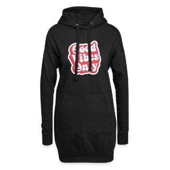 Sprüche - Hoodie-Kleid - Schwarz - Vorne