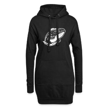 Wal Meer Fische - Hoodie-Kleid - Schwarz - Vorne