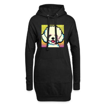 Bichon Frisé Pop Art - Sweat-shirt à capuche long Femme - noir - Devant
