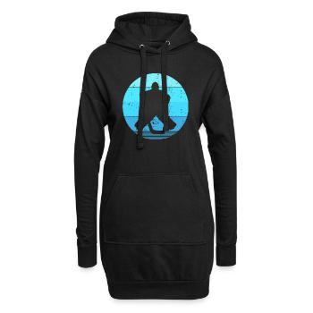 Hockey rétro vintage | Hockey Sports d’hiver - Sweat-shirt à capuche long Femme - noir - Devant
