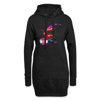 Papillon Nature Drapeau coloré Arc-en-ciel Croatie HRV - Sweat-shirt à capuche long Femme - noir - Devant