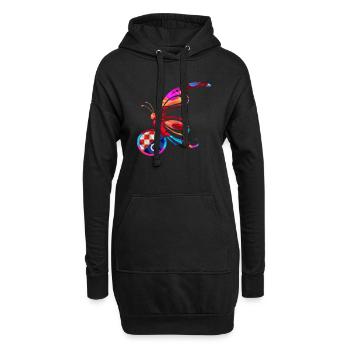 Papillon Nature Drapeau coloré Arc-en-ciel Croatie HRV - Sweat-shirt à capuche long Femme - noir - Devant