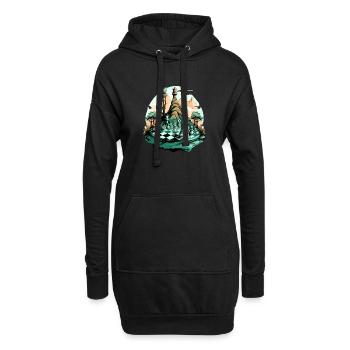 Bergschach Nr. 1 - Hoodie-Kleid - Schwarz - Vorne