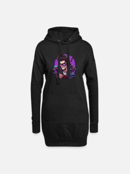 Gamer - Hoodie-Kleid - Schwarz